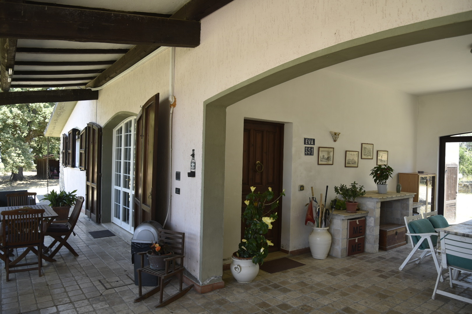 Soggiorno open space con pavimento in cotto - appartamento vacanze Maremma
