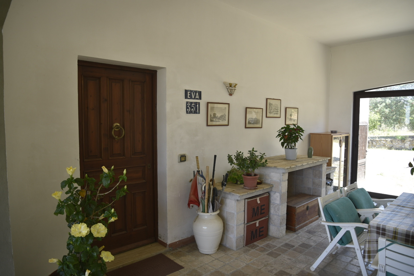 Vista dalla cucina sulla veranda - casa vacanze Grosseto Toscana